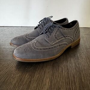 Rockport Men's 10M Shoes Blue/Grey Leather Wingtip Oxfords TruTech Lightweight